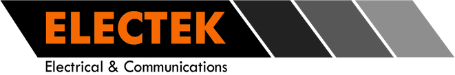 ELECTEK logo in orange, black and grey